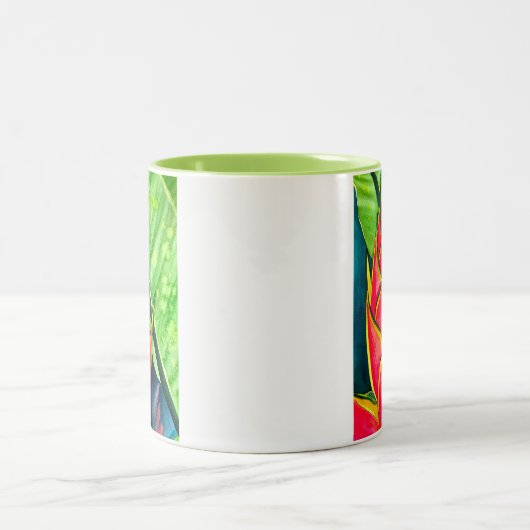 Tasse 2 Couleurs Hélicoptère aquarelle fleur tropicale (Centre)