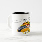 Tasse 2 Couleurs Hélicoptère de dessin (Devant gauche)
