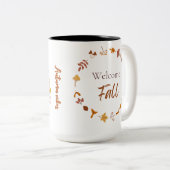 Tasse 2 Couleurs Hello Autumn with Leaf Design (Devant droit)