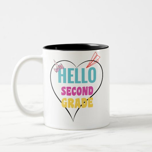 Tasse 2 Couleurs Hello deuxième grade (Gauche)