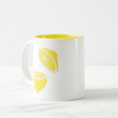 Tasse 2 Couleurs Hello Lemon jaune moderne fruit (Devant gauche)