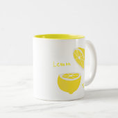 Tasse 2 Couleurs Hello Lemon jaune moderne fruit (Devant droit)