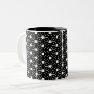 Tasse 2 Couleurs Hemp Leaf Asanoha japan motif geomet traditionnel