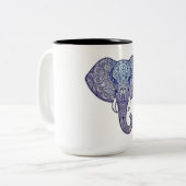 Tasse 2 Couleurs Henna Elephant Art design (Devant gauche)