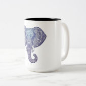 Tasse 2 Couleurs Henna Elephant Art design (Devant droit)