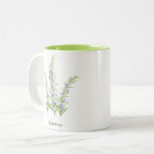 Tasse 2 Couleurs Herbe de romarin à fleurs d'aquarelle (Devant gauche)