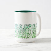 Tasse 2 Couleurs Herbes et feuilles vertes (Devant droit)
