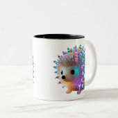 Tasse 2 Couleurs Hérisson arc-en-ciel (Devant droit)