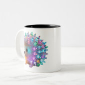 Tasse 2 Couleurs Hérisson arc-en-ciel (Devant gauche)