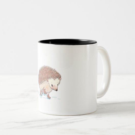 Tasse 2 Couleurs Hérisson bébé mignon (Devant droit)