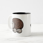 Tasse 2 Couleurs Hérisson de bande dessinée (Devant gauche)