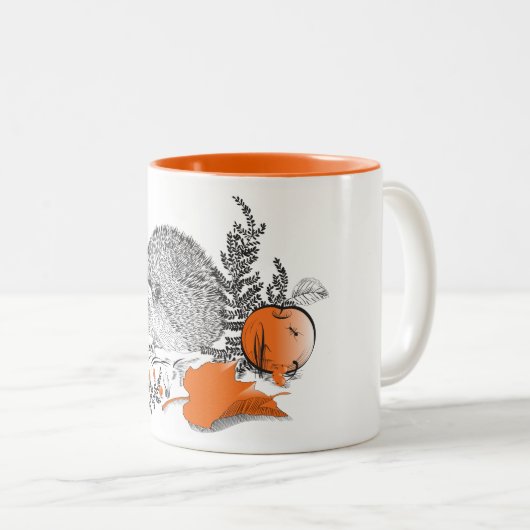 Tasse 2 Couleurs Hérisson graphique (Devant droit)