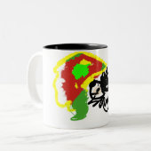 Tasse 2 Couleurs Hérisson jouant à l'automne (Devant gauche)