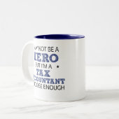 Tasse 2 Couleurs Héros comptable fiscal Humour nouveauté (Devant gauche)
