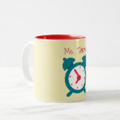 Tasse 2 Couleurs Heure de l'horloge de classe (Devant gauche)