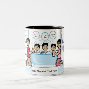 Tasse 2 Couleurs Heure du bain personnalisée - 3 garçons Cartograph