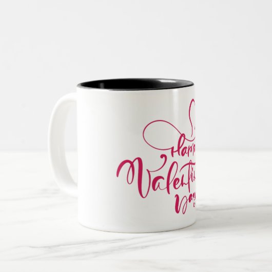 Tasse 2 Couleurs Heureuse Sainte-Valentin (Devant gauche)