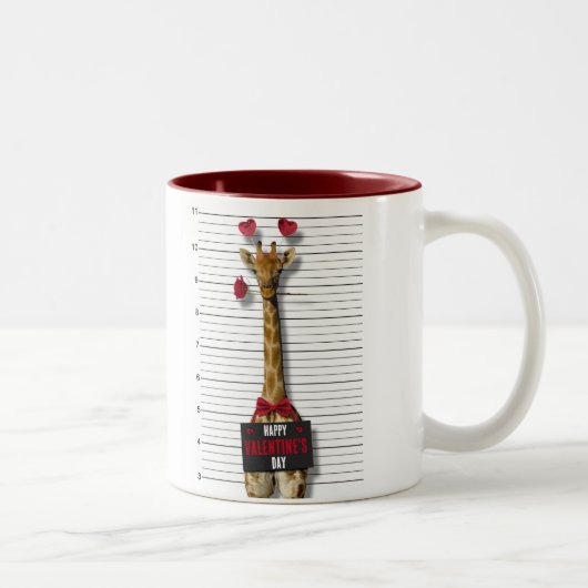 Tasse 2 Couleurs Heureuse Sainte-Valentin Coupable Giraffe Drôle Mu (Droit)