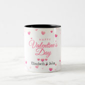 Tasse 2 Couleurs Heureuse Sainte-Valentin de Coeurs roses (Centre)