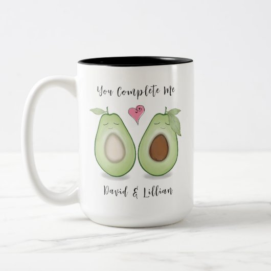 Tasse 2 Couleurs Heureuse Sainte-Valentin mignon Drôle Simple Avoca (Gauche)