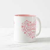 Tasse 2 Couleurs Heureuse Sainte-Valentin moderne (Devant droit)