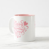 Tasse 2 Couleurs Heureuse Sainte-Valentin moderne (Devant gauche)