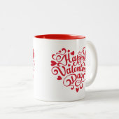 Tasse 2 Couleurs Heureuse Sainte-Valentin moderne rouge (Devant droit)