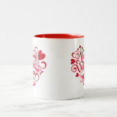 Tasse 2 Couleurs Heureuse Sainte-Valentin moderne rouge (Centre)