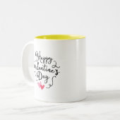 Tasse 2 Couleurs Heureuse Sainte-Valentin personnalisé (Devant gauche)