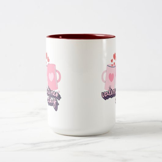 Tasse 2 Couleurs Heureuse Sainte-Valentin rose (Centre)