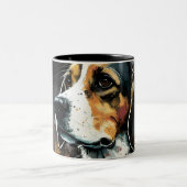 Tasse 2 Couleurs Heureux Beagle (Centre)