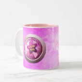 Tasse 2 Couleurs Heureux cancer versary (Devant gauche)