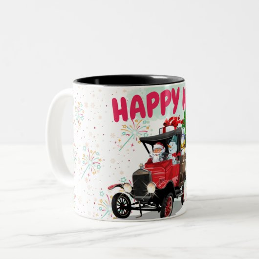 Tasse 2 Couleurs HEUREUX Noël (Devant gauche)