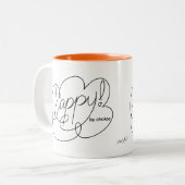 Tasse 2 Couleurs HEUREUX par choix - Bold CloudS (Devant gauche)