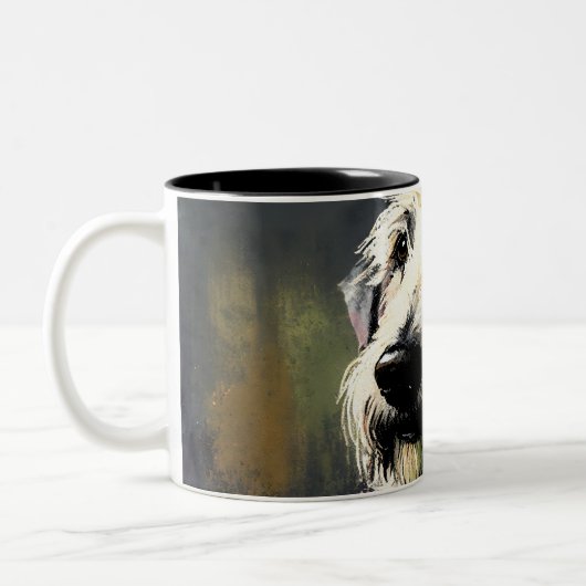 Tasse 2 Couleurs Heureux Wolfhound irlandais (Gauche)
