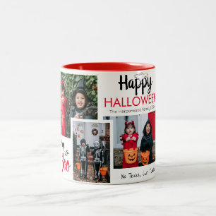 Tasse 2 Couleurs Hey Boo Éffrayant Halloween Famille Photo Collage