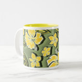 Tasse 2 Couleurs Hibiscus de bois Hawaiian Tropical Print (Devant gauche)