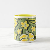 Tasse 2 Couleurs Hibiscus de bois Hawaiian Tropical Print (Centre)