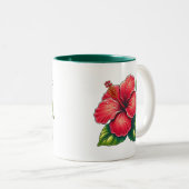 Tasse 2 Couleurs Hibiscus fleur deux tons (Devant droit)