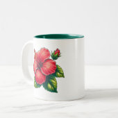 Tasse 2 Couleurs Hibiscus fleur deux tons (Devant gauche)