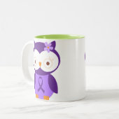 Tasse 2 Couleurs Hibou de fibromyalgie (Devant gauche)