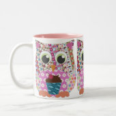 Tasse 2 Couleurs Hibou de rose de correction d'application (Gauche)