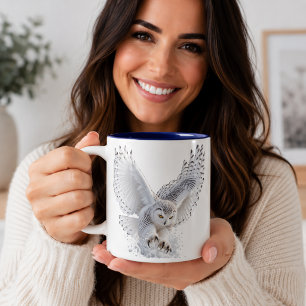 Tasse 2 Couleurs Hibou des neiges plongeant