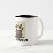 Tasse 2 Couleurs Hibou d'intoxiqué de café (Devant droit)
