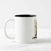 Tasse 2 Couleurs Hibou d'intoxiqué de café (Gauche)