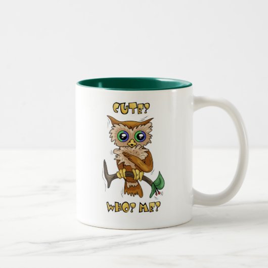 Tasse 2 Couleurs Hibou mignon (Droit)