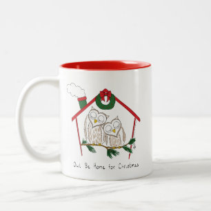 Tasse 2 Couleurs Hibou Noël mignon Enfants
