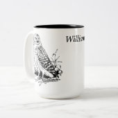 Tasse 2 Couleurs Hibou personnalisé (Devant gauche)
