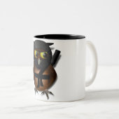Tasse 2 Couleurs Hibou sournois de Ninja (Devant droit)