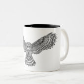 Tasse 2 Couleurs Hibou Zendoodle de vol (Devant droit)